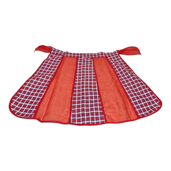 Vintage Plaid & Sheer Apron - Picture 2 of 3